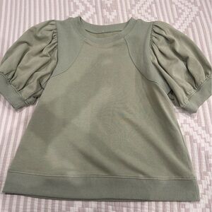 Puff Sleeve Green Top